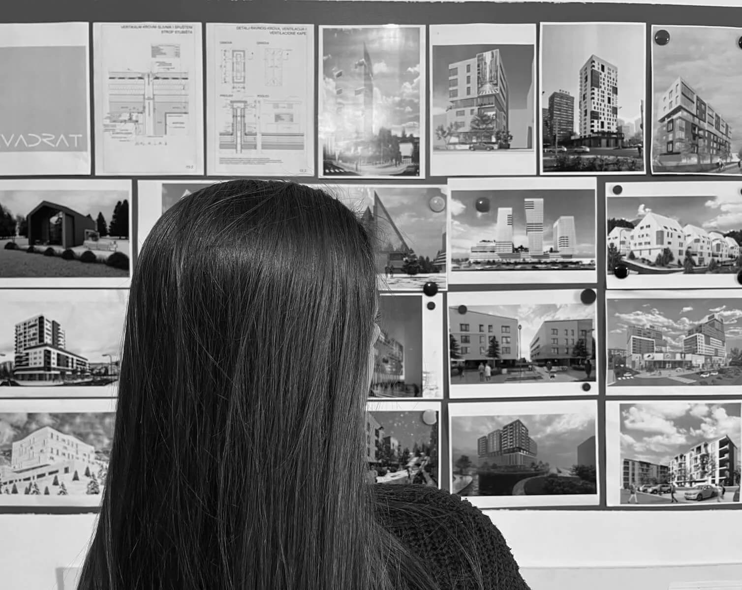 Arhitektonski model i radni materijal u studiju KVADRAT